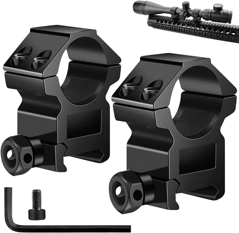LONSEL 1'' Scope Rings, 2Pcs High Profile or 2Pcs Medium Profile 1 Inch Scope Mount Rings for Picatinny Rail - Image 1